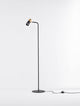 Pongo Stehlampe Schwarz, Gold – elegante Stehleuchte aus schwarzem Metall mit goldfarbener Leuchte.