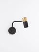 Pongo Wandleuchte Schwarz, Gold – elegante Wandlampe aus schwarzem und mattem Goldmetall.
