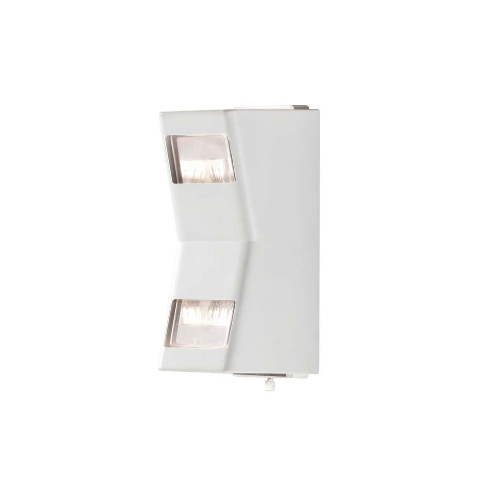 Potenza lampe murale externe blanche, verre acrylique transparent