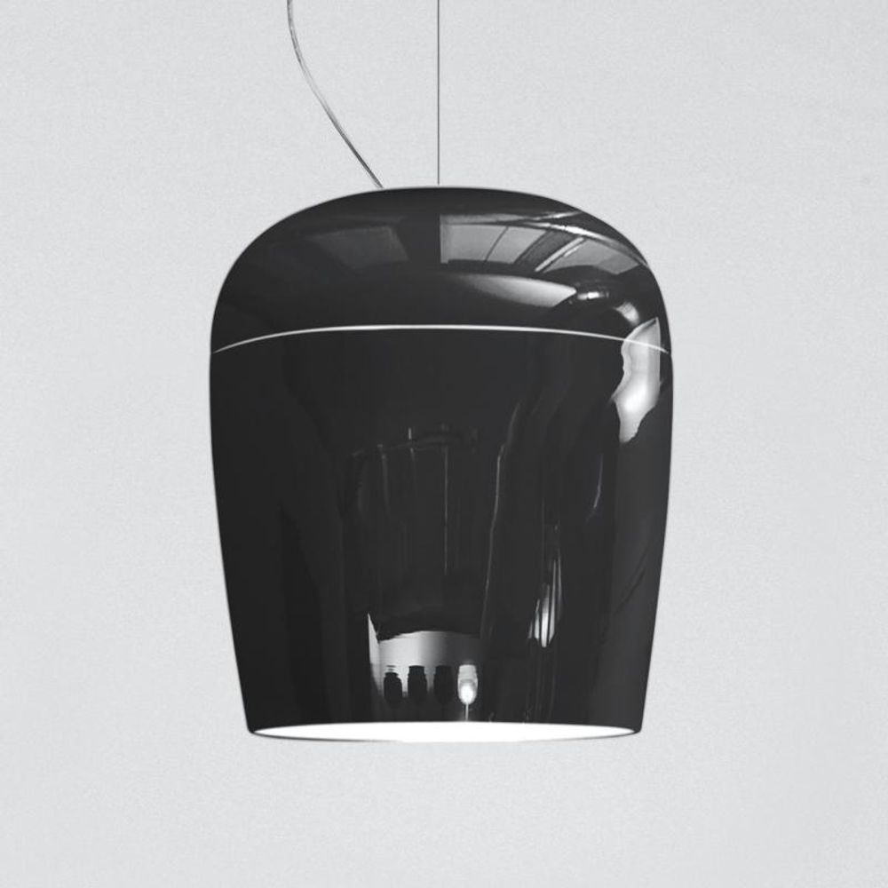 Glass hanging lamp Tiara S3 Black