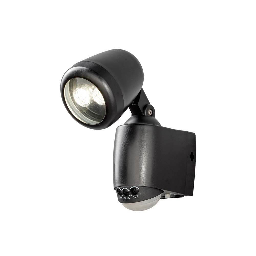 Prato Batterie LED Außenwandspot mit Sensor Schwarz IP44
