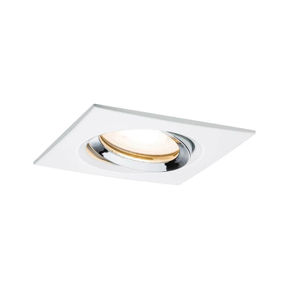 Premium EBL Set Nova IP65 eck LED 1x7W GU10 Ws matt-Chrom Alu Zi
