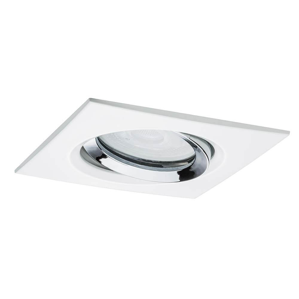 Premium EBL Set Nova IP65 eck LED 1x7W GU10 Ws matt-Chrom Alu Zi