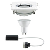 Premium EBL Set Nova IP65 eck LED 1x7W GU10 Ws matt-Chrom Alu Zi