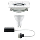 Premium EBL Set Nova IP65 eck LED 1x7W GU10 Ws matt-Chrom Alu Zi