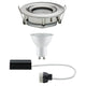 Premium EBL Set Nova IP65 schwenkbar LED 1x7W GU10 mit Einbaustrahler und LED-Leuchtmittel.