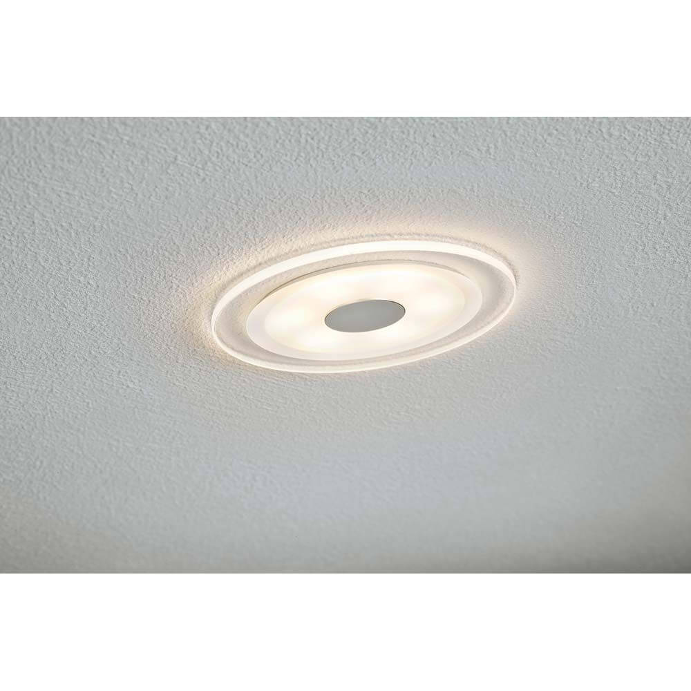 Premium EBL Set Whirl rd dim LED 3x5,5W 120mm Alu-Gedreht Satin in der Decke, blendfreies warmweißes Licht.