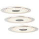 Premium EBL Set Whirl rund LED 3x6W 18VA Alu-Gedreht Satin Alu Acryl - elegante LED Einbauleuchten im Set