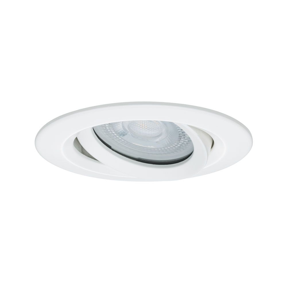 Premium EBS Nova IP65 Einbaustrahler in Weiß, schwenkbar, ideal für Feuchträume.