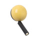 Press LED Wand-Leselampe in Gelb mit runder Aluminiumstruktur und Handgriff.
