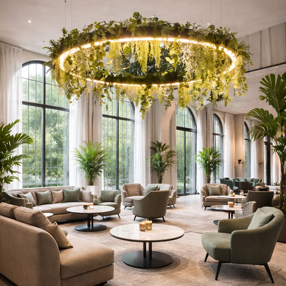 Pro Light LED Ring Suspension lumineuse avec bac à plantes intégré – Fabrication sur mesure 