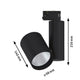 ProRail3 LED Schienenspot Zeuz 60° Dimmbar Schwarz mit Abmessungen 140 mm x 216 mm x Ø 98 mm