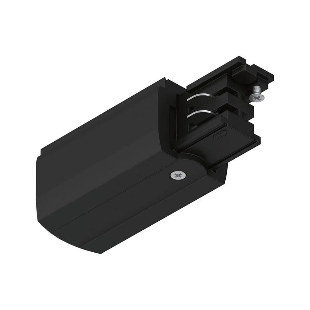 ProRail3 Einspeisung Ende Links Schwarz für 230V Schienensystem, maximale Leistung 3680W.