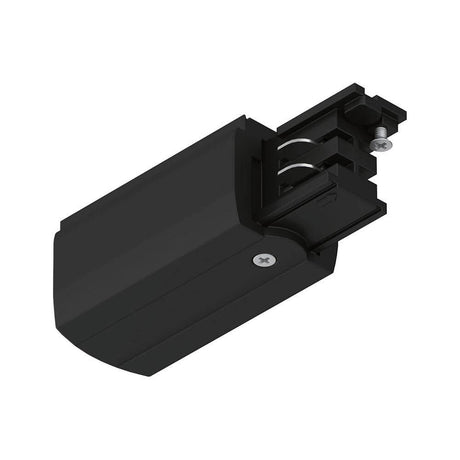 ProRail3 feed-in end left black for 230V track system, maximum power 3680W.