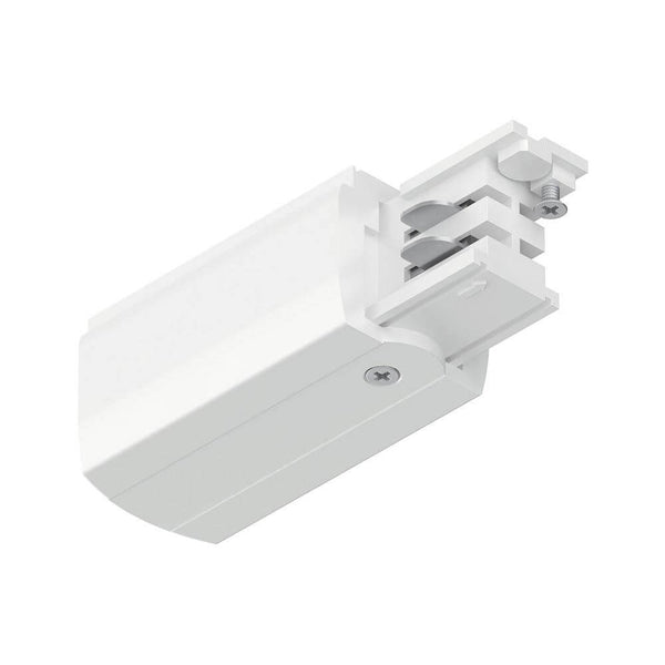 ProRail3 Einspeisung Ende Links 99,5x35mm Weiß für individuelle Lichtinstallationen.