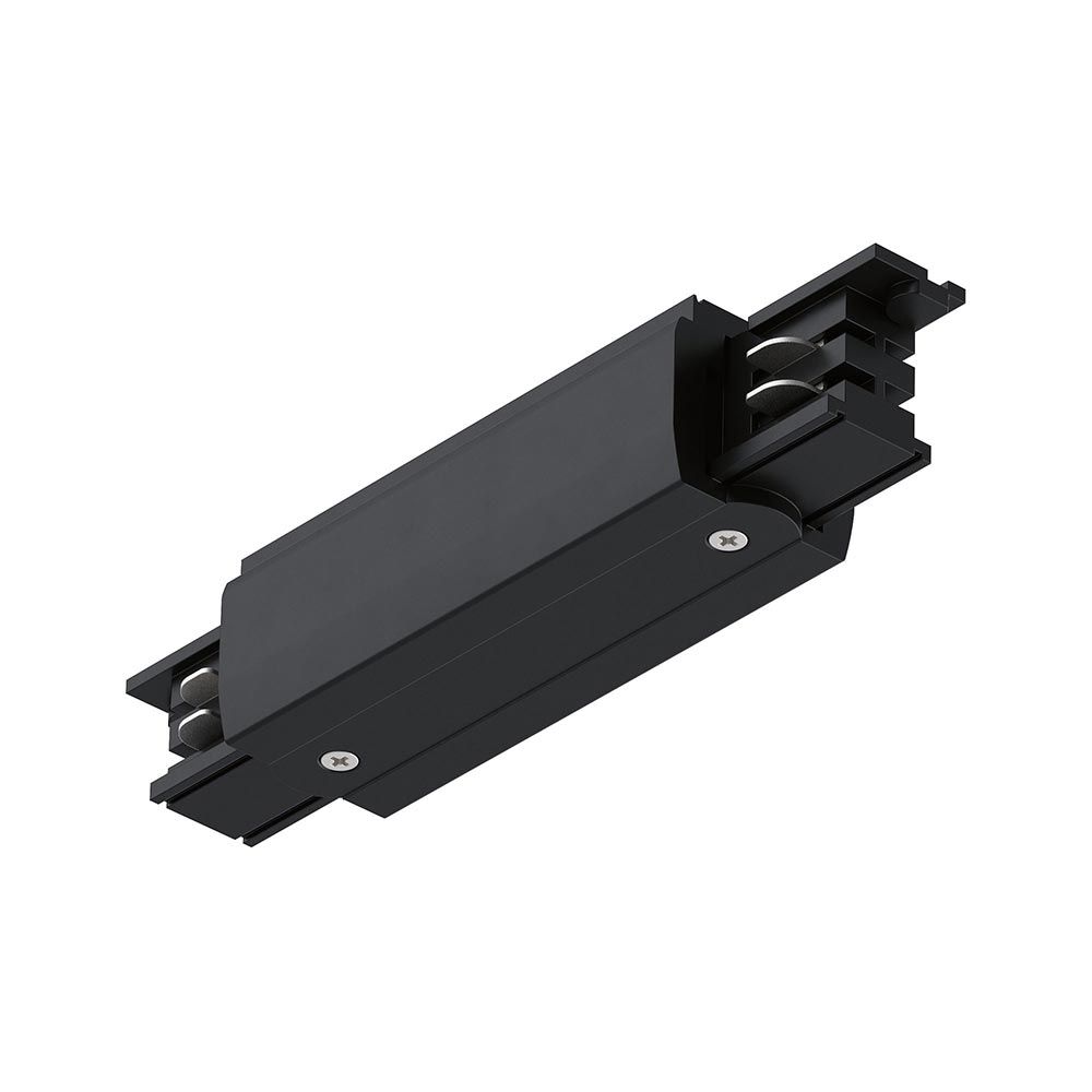ProRail3 Einspeisung Mitte in Schwarz für individuelle Lichtinstallationen und 5-adrige Deckenauslässe.