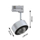 ProRail3 LED Schienenspot Aldan 8,2W Dimmbar Silber, Schwarz - technische Zeichnung mit Abmessungen.