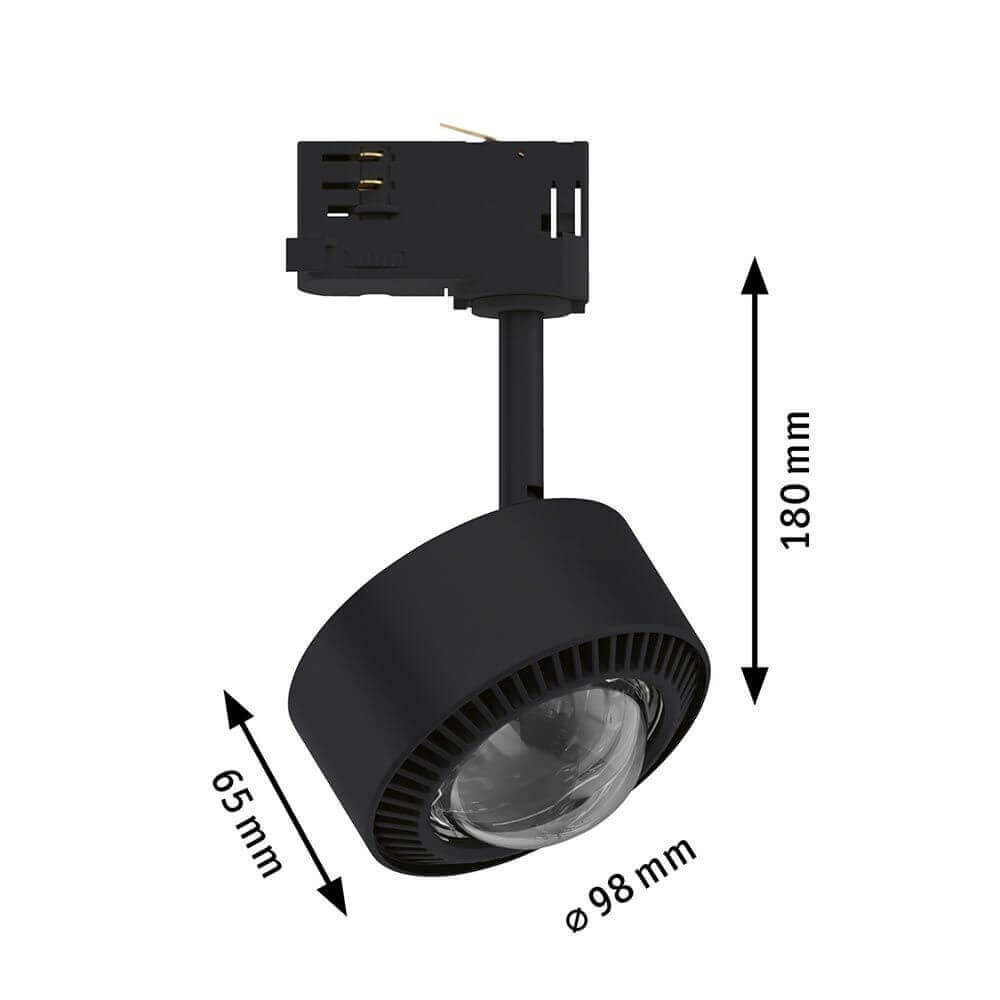 ProRail3 LED Schienenspot Aldan Dimmbar Schwarz, Chrom