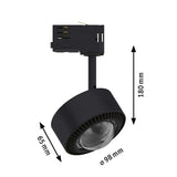 ProRail3 LED Schienenspot Aldan Dimmbar Schwarz, Chrom