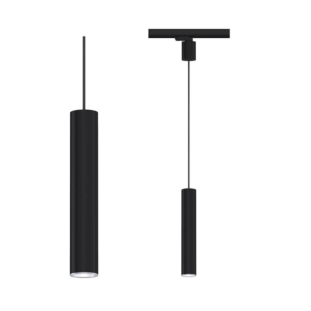 ProRail3 Pendelleuchte Artemons Dimmbar Schwarz – elegante schwarze Pendelleuchte mit Stoffkabel und Aluminium-Korpus.