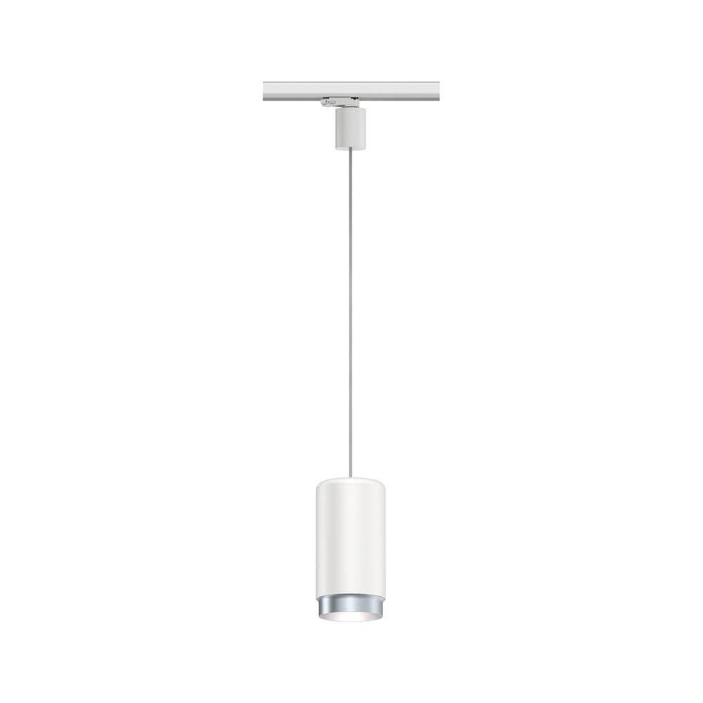 ProRail3 Pendelleuchte Corus Weiß mit schlichter Eleganz und langem Kabel, ideal für hohe Räume.