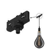 ProRail3 Pendelleuchteadapter Universal Schwarz für 3-Phasen-Schienensystem mit Pendelleuchte im ProRail3 System