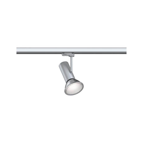 ProRail3 track spotlight Apol dimmable chrome mounted on a ceiling, ideal for illuminating pictures and objects.
