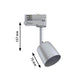 ProRail3 Schienenspot Cover Dimmbar Silber Chrom, Maße 157 mm x 75 mm, elegante silberne Lampe.