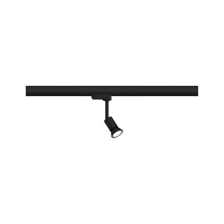 ProRail3 track spotlight Purell dimmable black mounted on a black track.