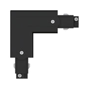 ProRail3-kobling L-stykke utvendig svart for individuelle L-installasjoner i 3-fase skinnesystem.
