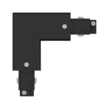 ProRail3 connector L-piece external black for individual L installations in the 3-phase track system.