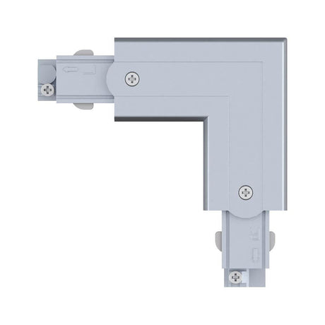 ProRail3 connector L-piece internal silver for flexible L-installations in the 3-phase track system.
