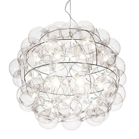 Star Design-Hängeleuchte 65cm mit luftgefüllten Bubbles und glänzenden Oberflächen im modernen Design.