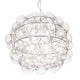 Star Design-Hängeleuchte 65cm mit luftgefüllten Bubbles und glänzenden Oberflächen im modernen Design.