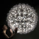 Superstar Design-Kronleuchter 100cm mit transparenten Hüllen und LEDs im Bubbles-System.