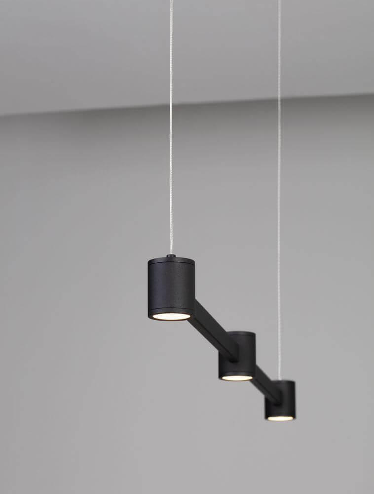 Puize LED Pendelleuchte 3-flammig 3000K Schwarz