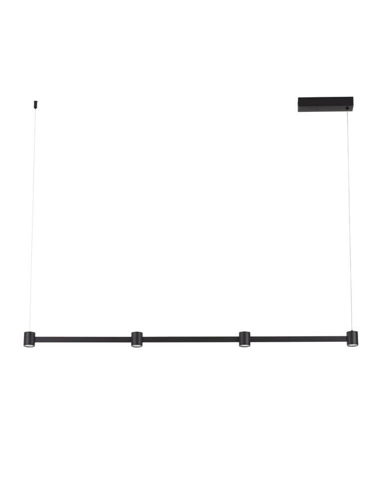 Puize LED Pendelleuchte 4-flammig 3000K Schwarz in modernem Design und eleganter Aluminium-Konstruktion.