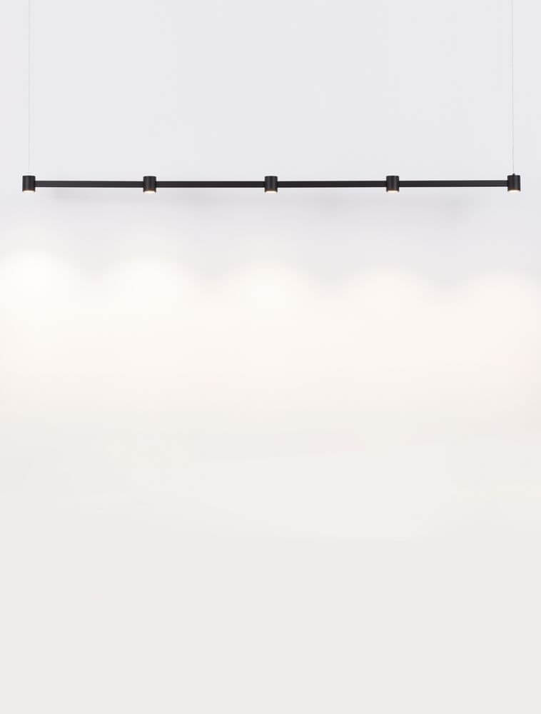 Puize LED Pendelleuchte 5-flammig 3000K Schwarz