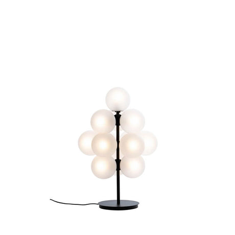 Pulpo LED table lamp Stellar Grape Small 13-light with 13 spheres on a black base.