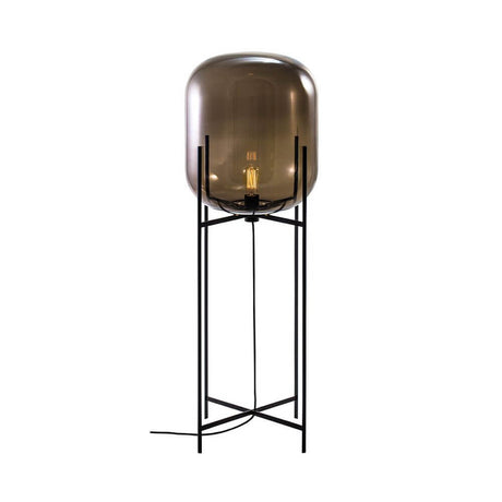 Pulpo LED Oda Big floor lamp Ø 45cm H 140cm with a slim base and mouth-blown glass.
