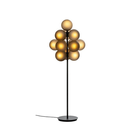 Pulpo LED floor lamp Stellar Grape Big, 13-light, with 13 globes on a black base