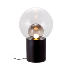 Pulpo LED table lamp Boule High Ø 52cm in a modern design with hand-blown spherical glass and a porcelain base.