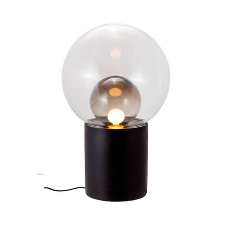 Pulpo LED table lamp Boule High Ø 52cm in a modern design with hand-blown spherical glass and a porcelain base.