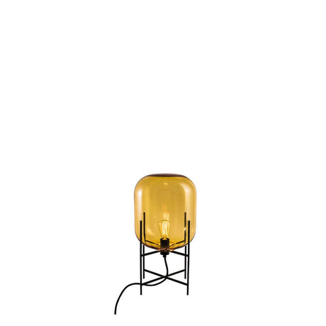 Pulpo LED table lamp Oda Small Ø 24cm H 45cm in warm colors on a slim base.