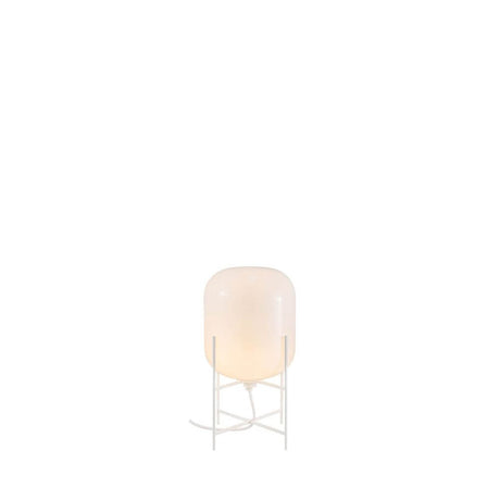 Pulpo LED table lamp Oda Small Ø 24cm H 45cm with mouth-blown glass and slim base.