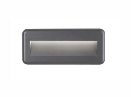 Pulsar LED applique extérieure rectangulaire angle de diffusion 38° gris foncé IP54 avec une forme rectangulaire moderne.