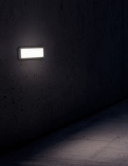 Pulsar LED rectangular outdoor wall light beam angle 67° dark grey IP54 mounted on a wall