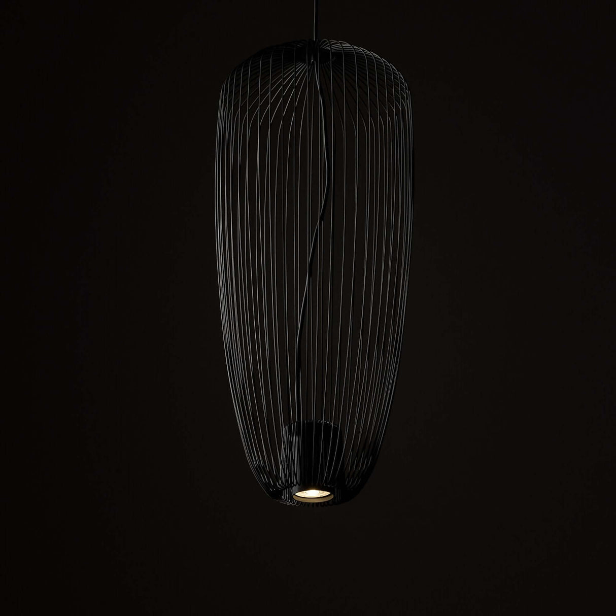 Pumpkin S Hängeleuchte Ø 27cm H 65cm moderne Pendelleuchte mit klaren Linien in schwarzem Design