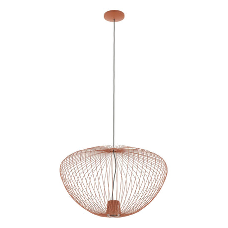 Pumpkin L Hängeleuchte Ø 70cm H 45cm mit modernem Drahtdesign in Kupferfarbe.