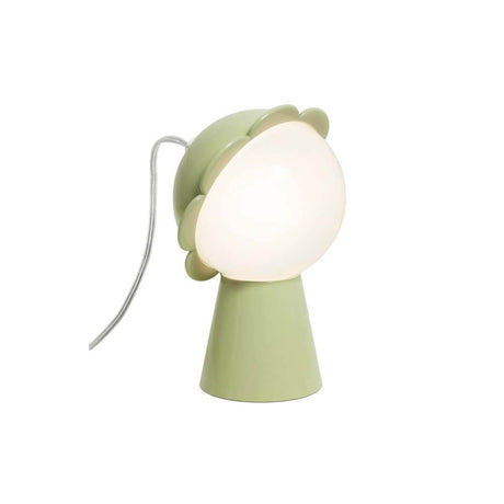 Daisy table lamp in soft pastel green with adjustable lampshade and romantic light.